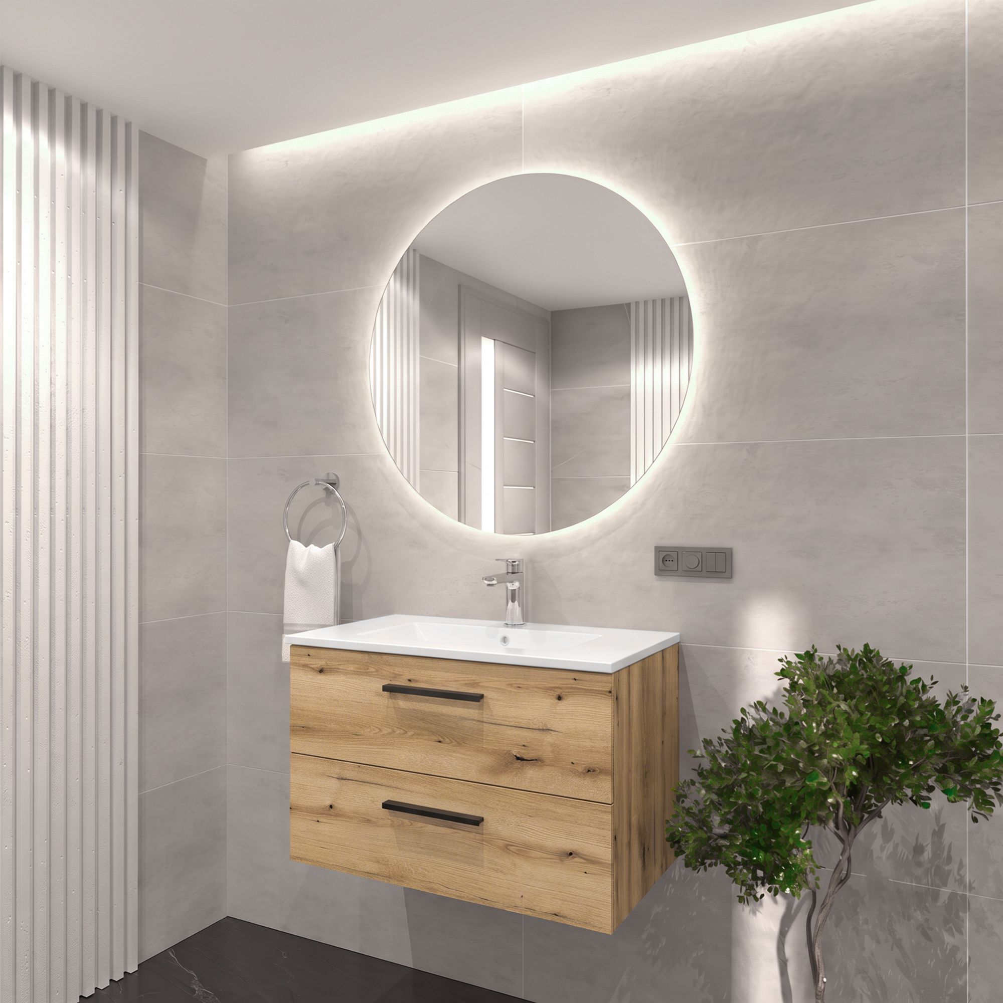 Szafka Gaia 80 z umywalką Inka 80 Sink Quality - wizualizacja